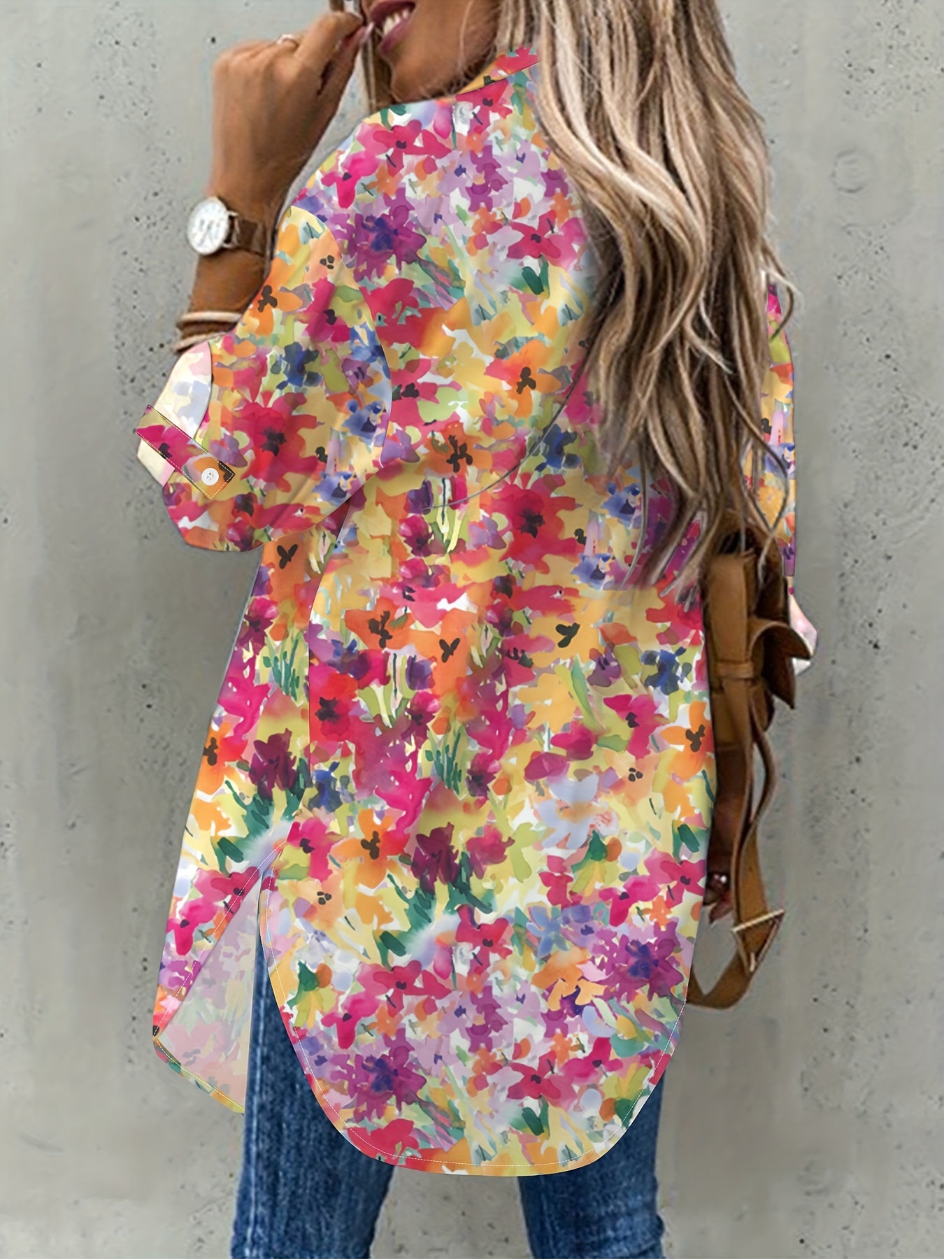 Gelbes Blumenhemdkleid - Sophie