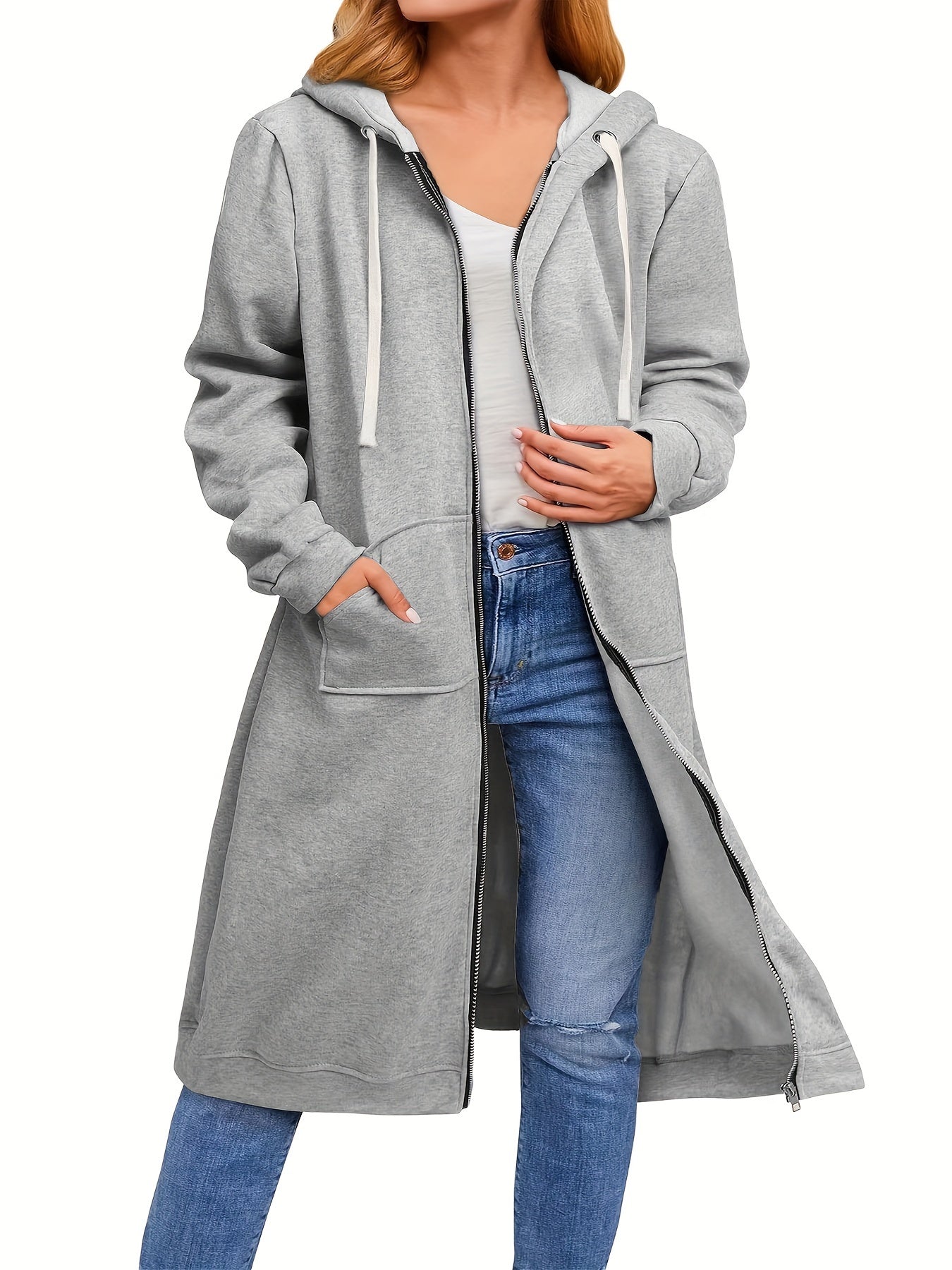 Schwarzes Kapuzen-Sweatshirt in Übergröße - Anna