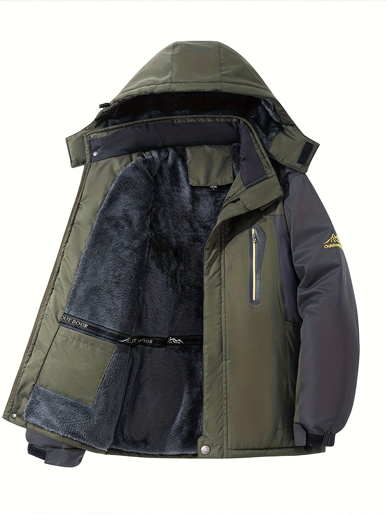 Schwarze Fleece-Winterjacke – Max