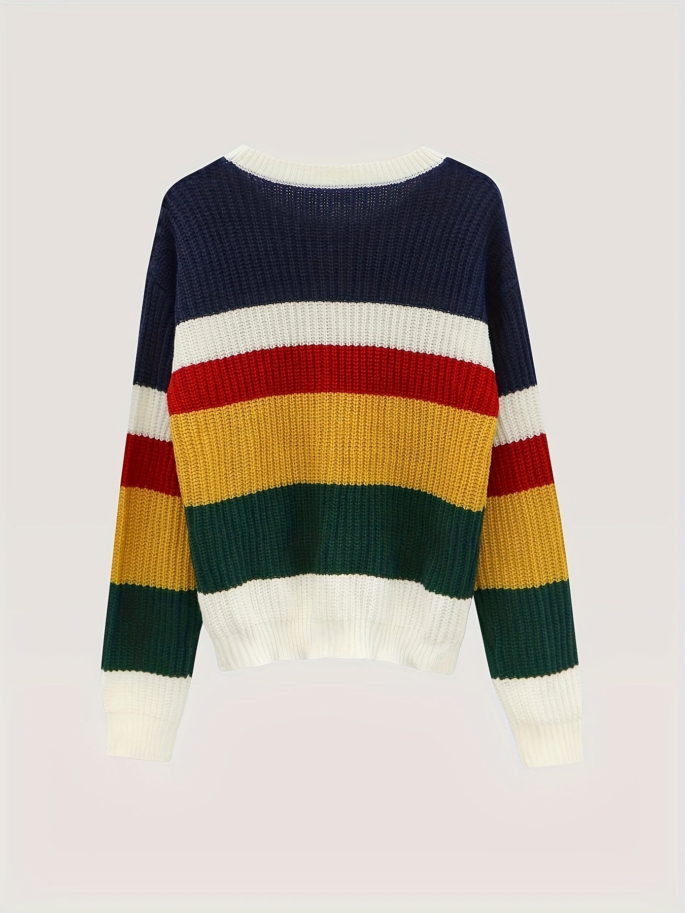 Gelber Gestreifter Strickpullover - Clara
