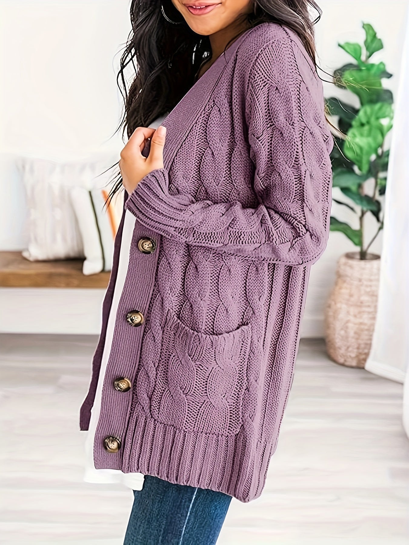 Rote Strick-Kapuzenjacke – Lisa
