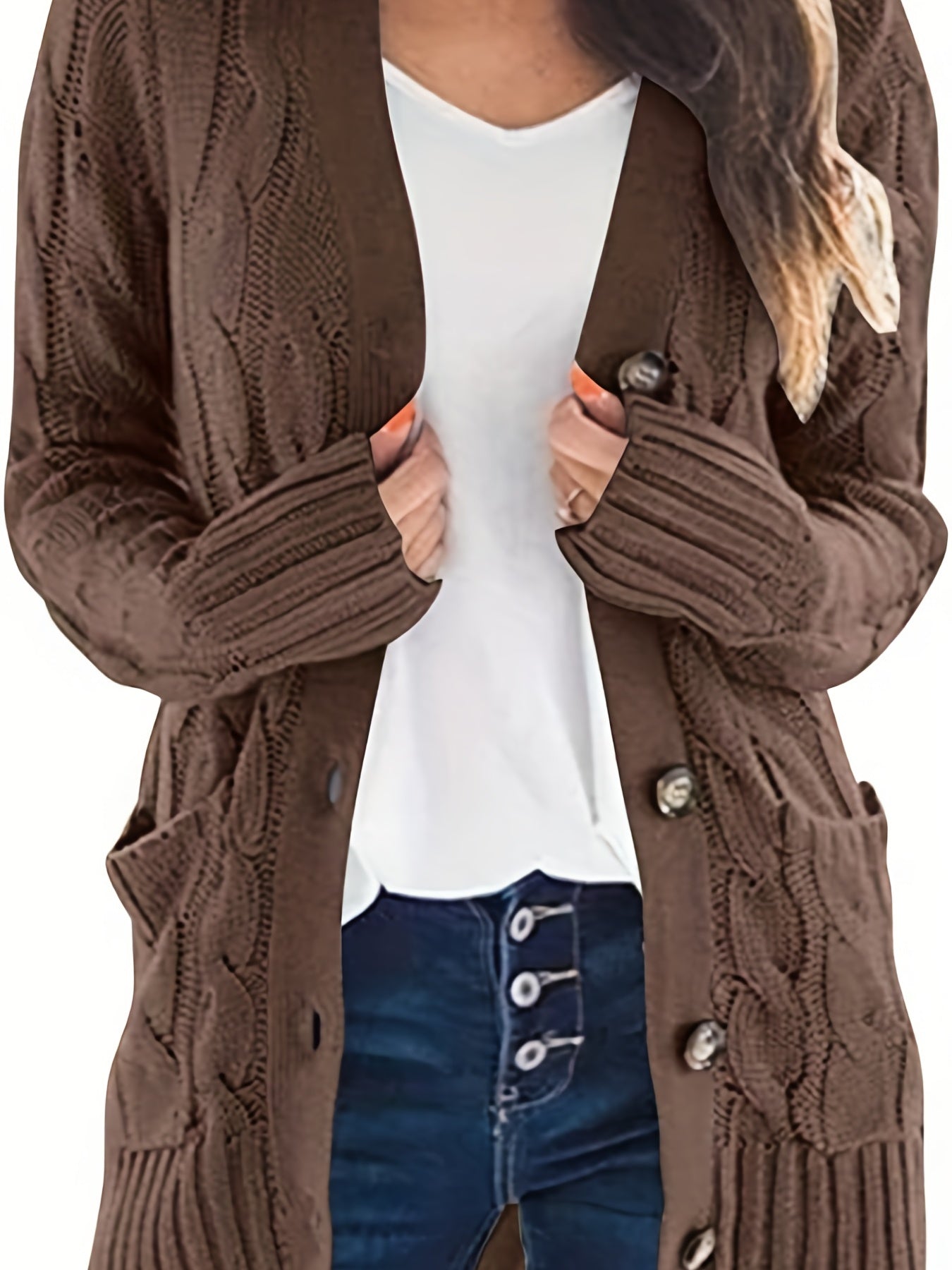 Rote Strick-Kapuzenjacke – Lisa