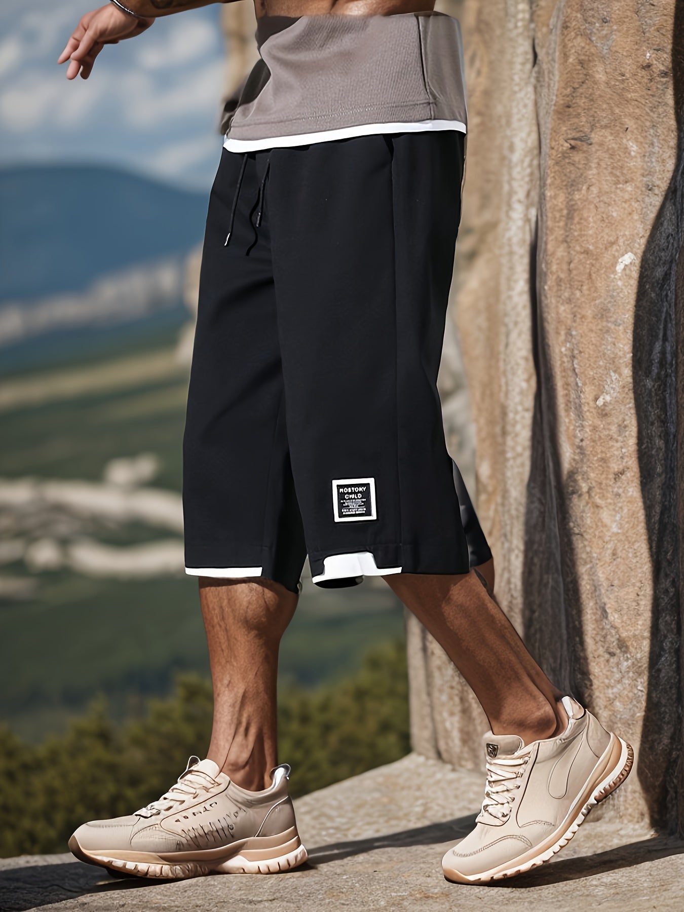 Armeegrüne Faux-Zweiteiler-Shorts - Jonas