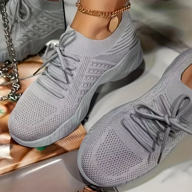Weiße Mesh Schnürsneakers - Mila
