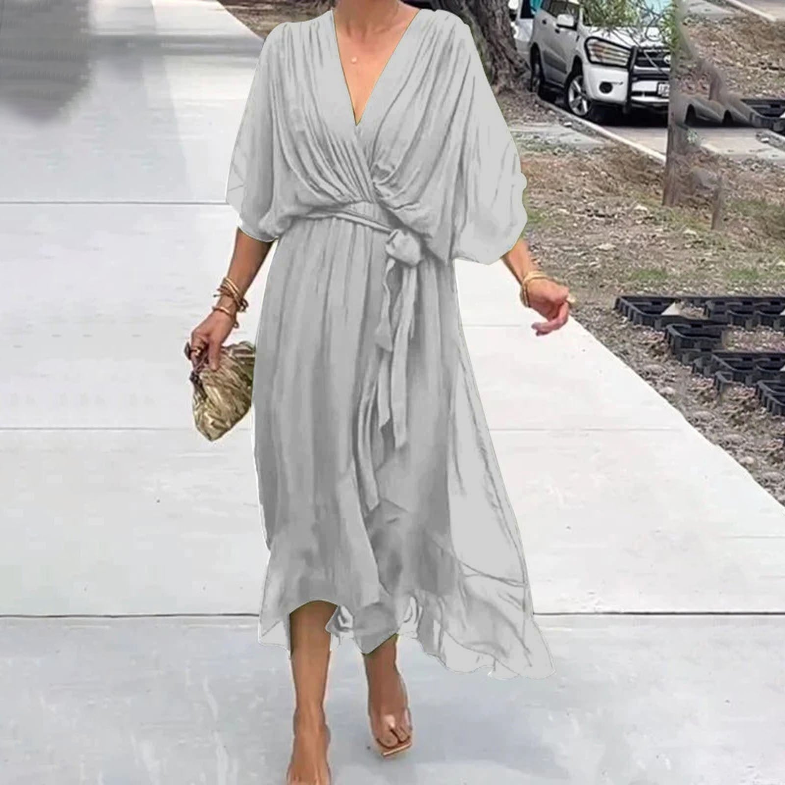 Weiße Elegante Kleid - Emma