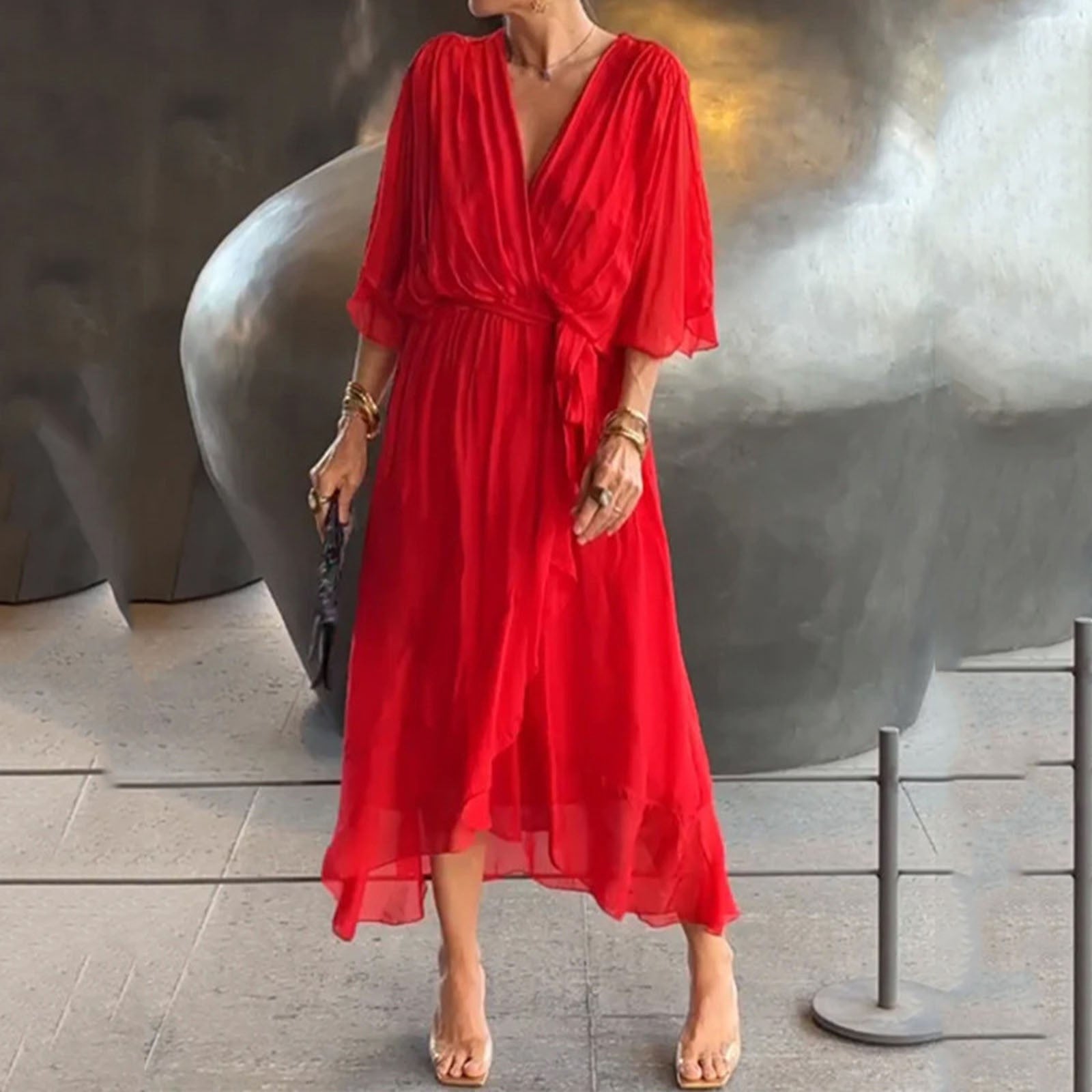 Weiße Elegante Kleid - Emma