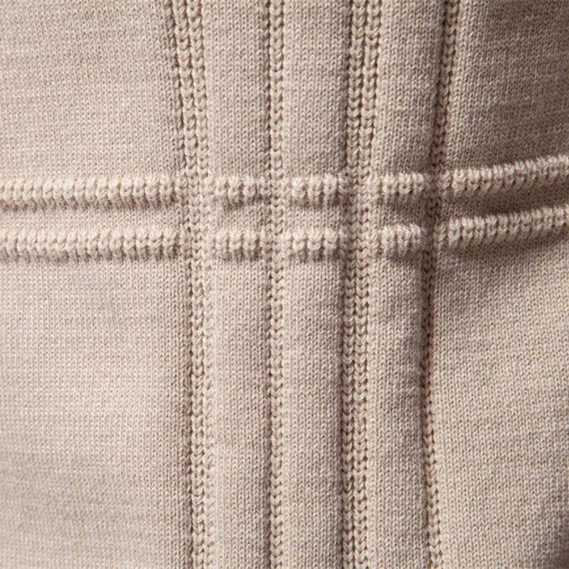 Eleganter Pullover mit Karomuster Hellgrau - Leo