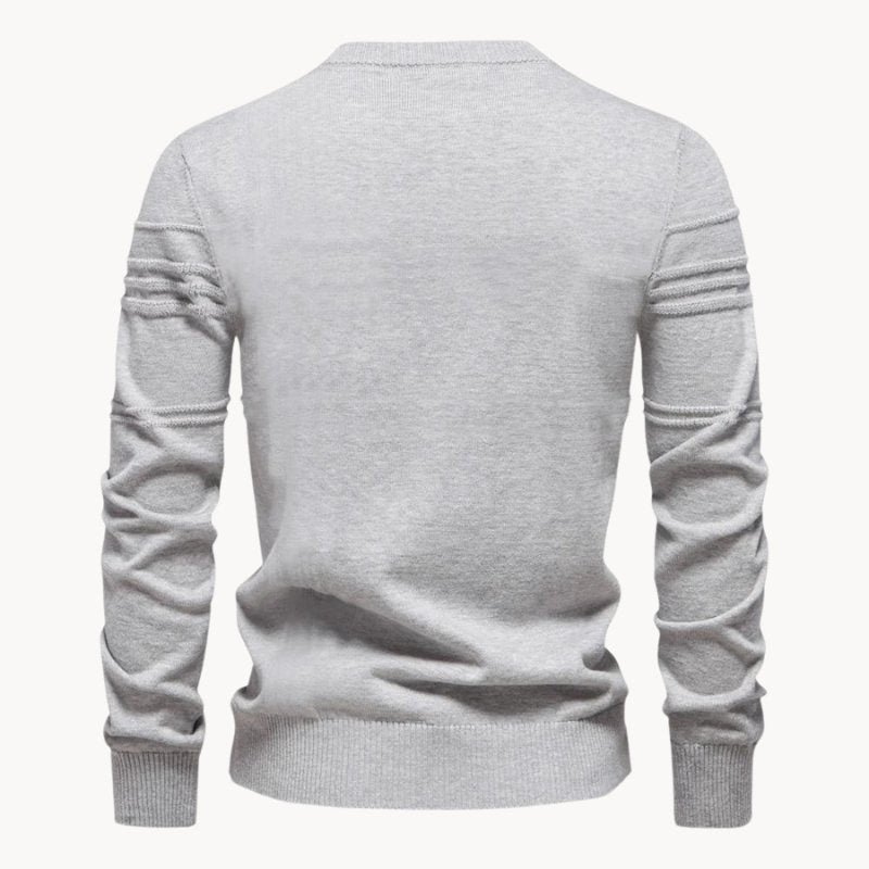 Eleganter Pullover mit Karomuster Hellgrau - Leo