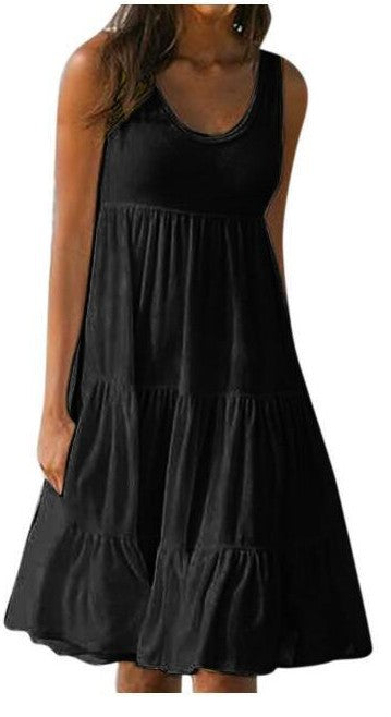 Alecia - Weiße Ärmellose Strandkleid