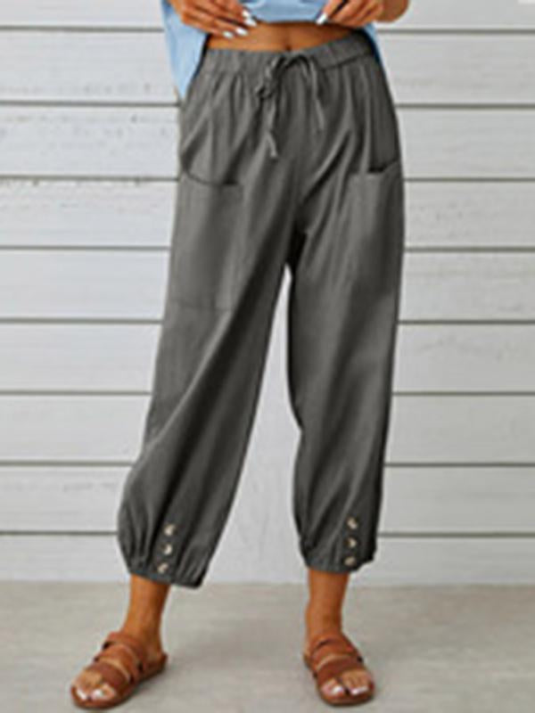 Heba - Weiße Weite Baumwollhose