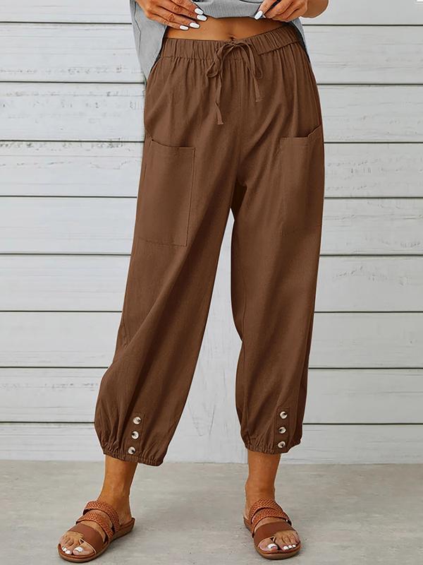 Heba - Weiße Weite Baumwollhose