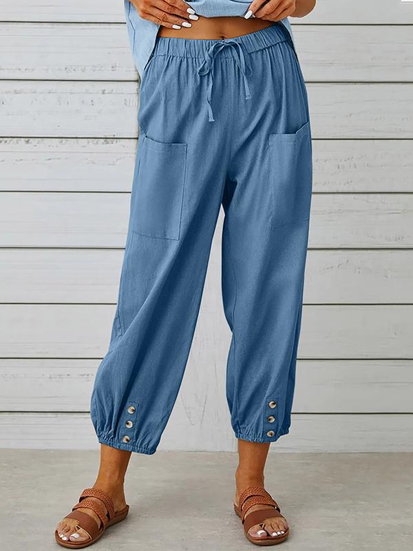 Heba - Weiße Weite Baumwollhose