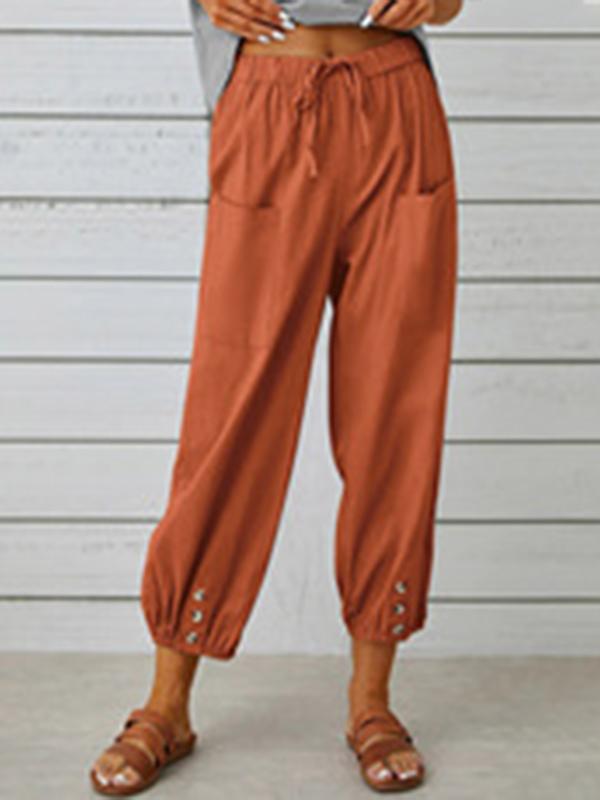 Heba - Weiße Weite Baumwollhose
