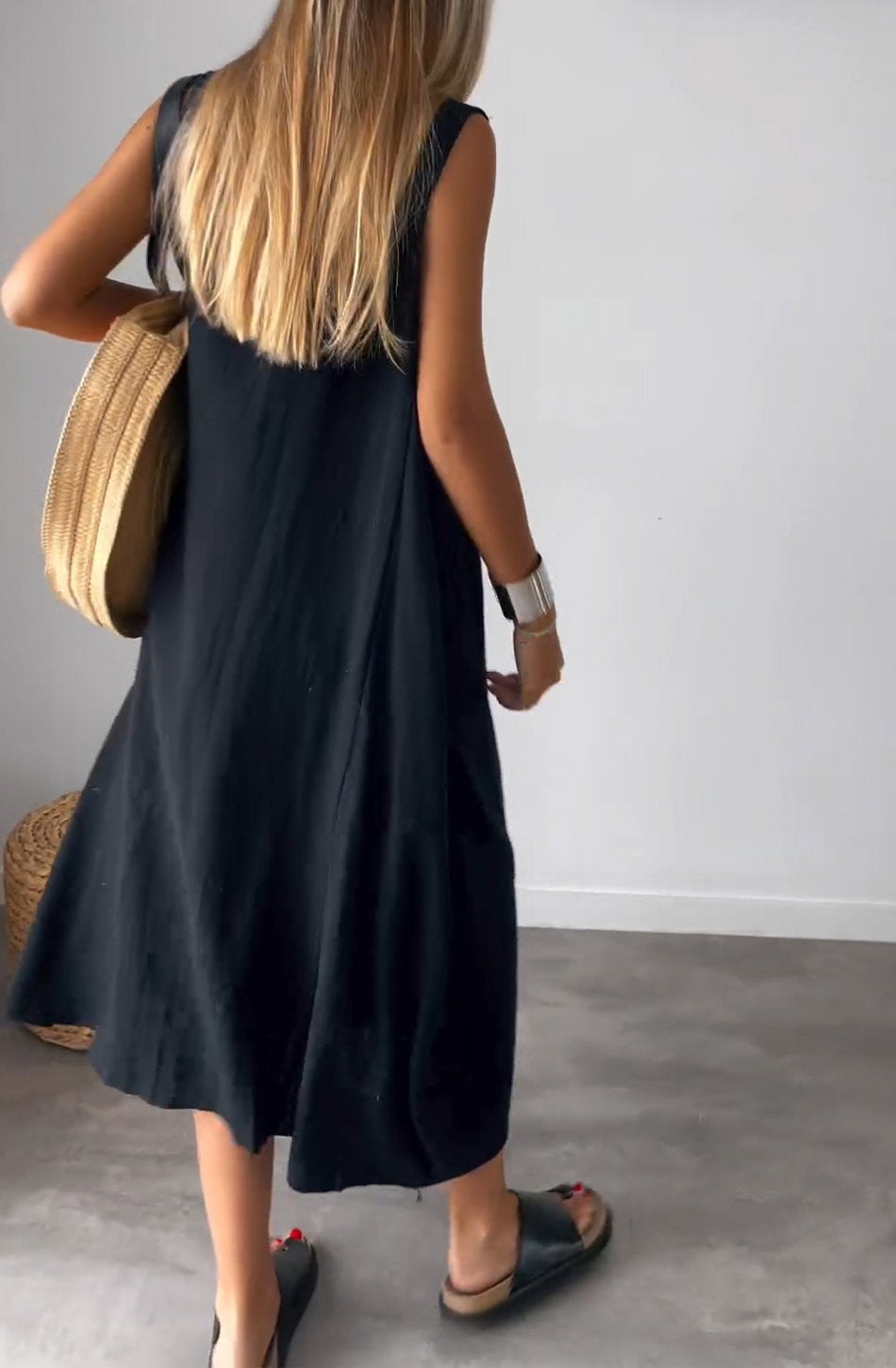 Bella - Gelbes Ärmelloses Lockeres Kleid