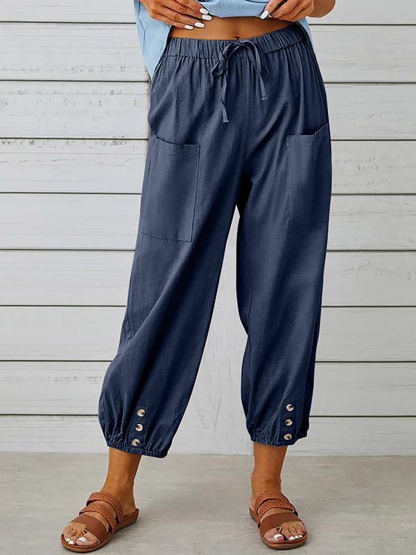 Heba - Weiße Weite Baumwollhose