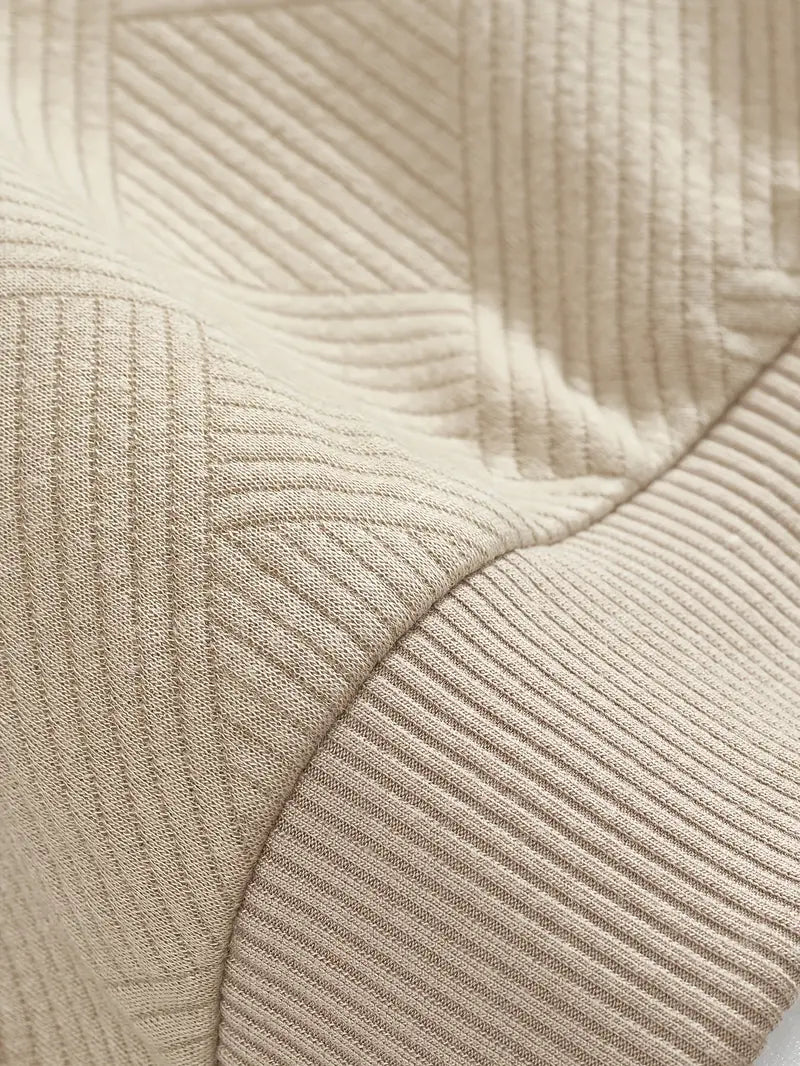 Vintage Herren-Zip-Pullover mit Muster Khaki – Jonas