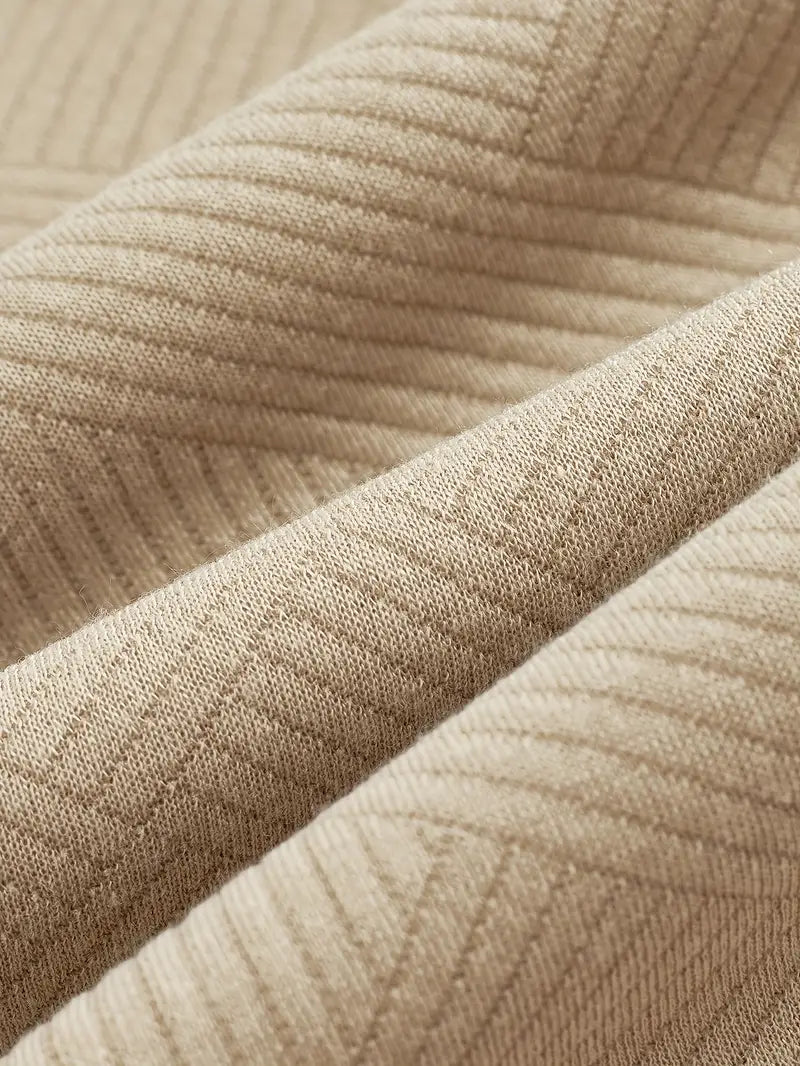 Vintage Herren-Zip-Pullover mit Muster Khaki – Jonas