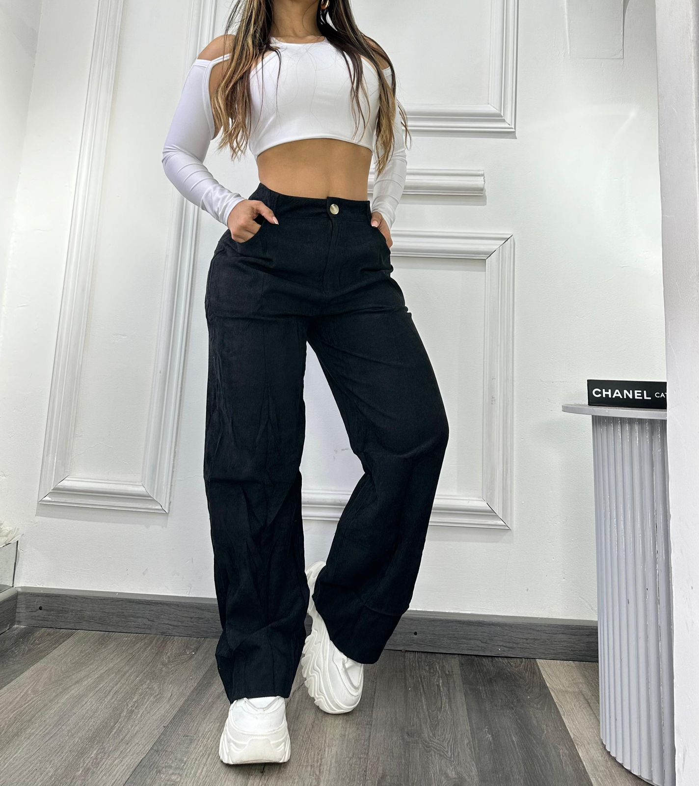 Schwarze Cordhose für Damen - Emma