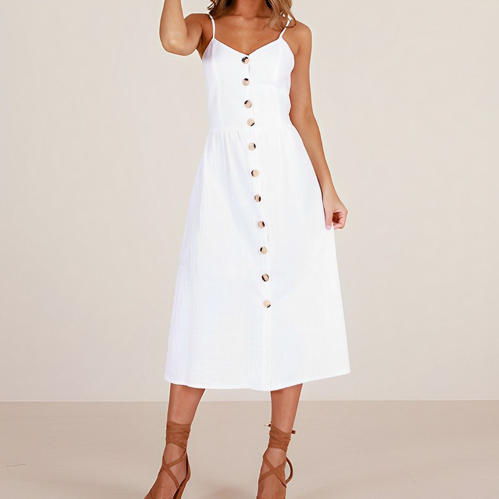 Lara - Rotes Midi Sommerkleid Eleganz