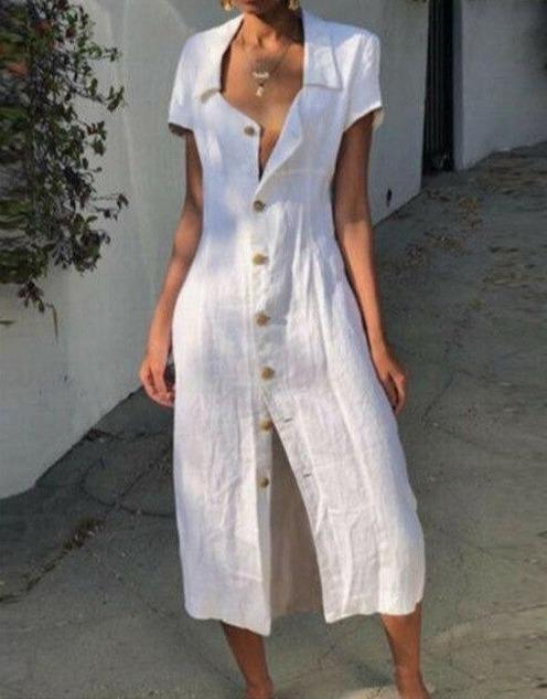 Emma - Blaues Komfortables Modisches Kleid