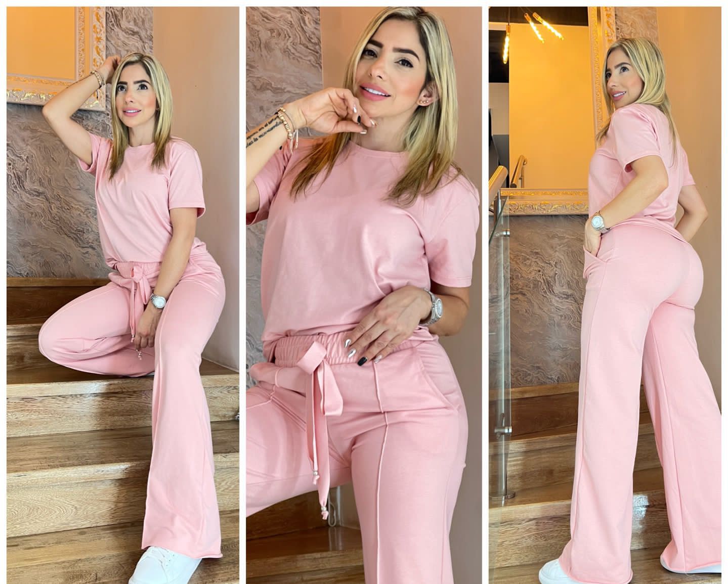 Schwarzes T-Shirt und Hosen Set - Lara