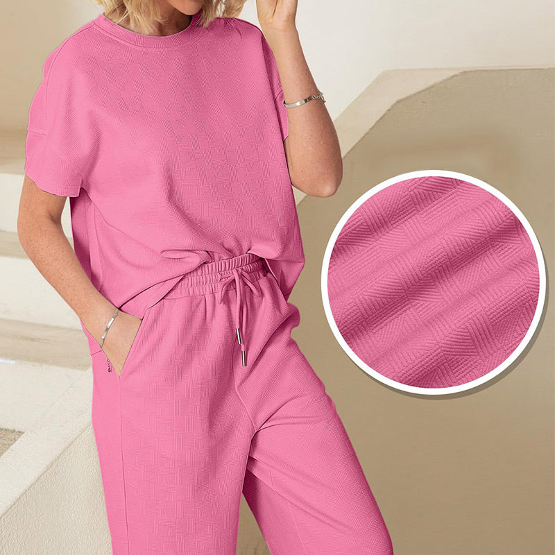 Rosa Sommer-Loungewear-Set für Damen - Lena