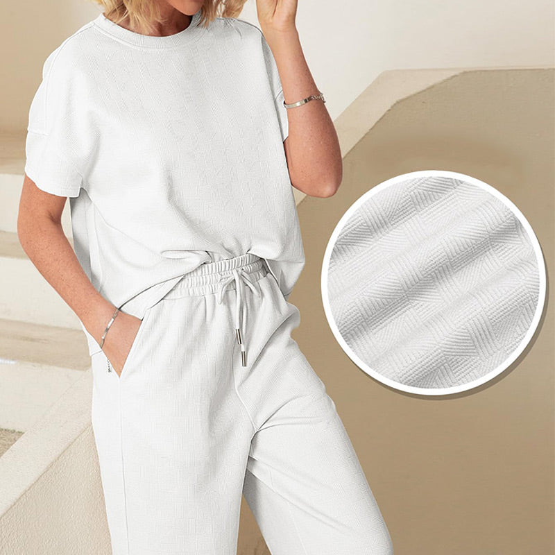 Rosa Sommer-Loungewear-Set für Damen - Lena