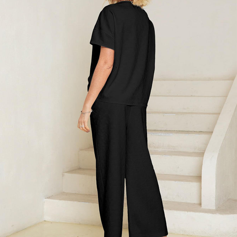 Rosa Sommer-Loungewear-Set für Damen - Lena