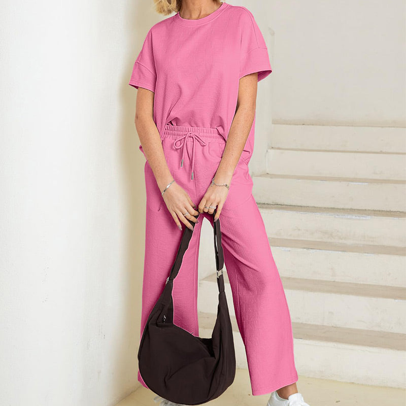 Rosa Sommer-Loungewear-Set für Damen - Lena