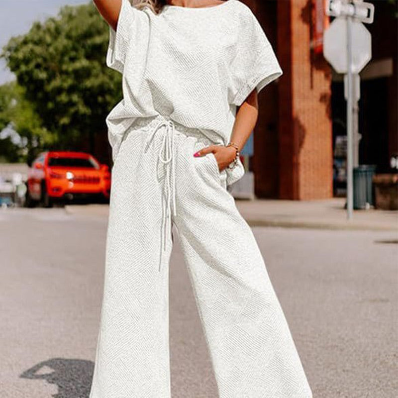 Rosa Sommer-Loungewear-Set für Damen - Lena
