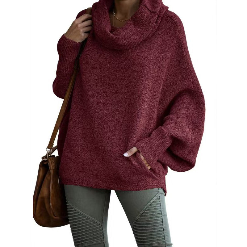 Apricotfarbener Rollkragenpullover mit – Lara