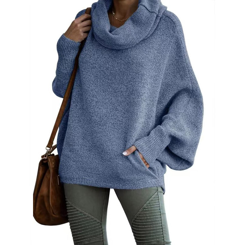 Apricotfarbener Rollkragenpullover mit – Lara