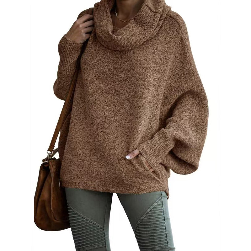 Apricotfarbener Rollkragenpullover mit – Lara