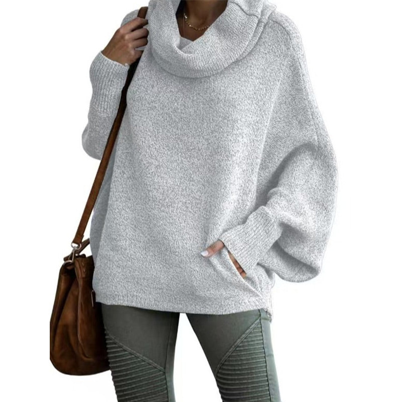 Apricotfarbener Rollkragenpullover mit – Lara
