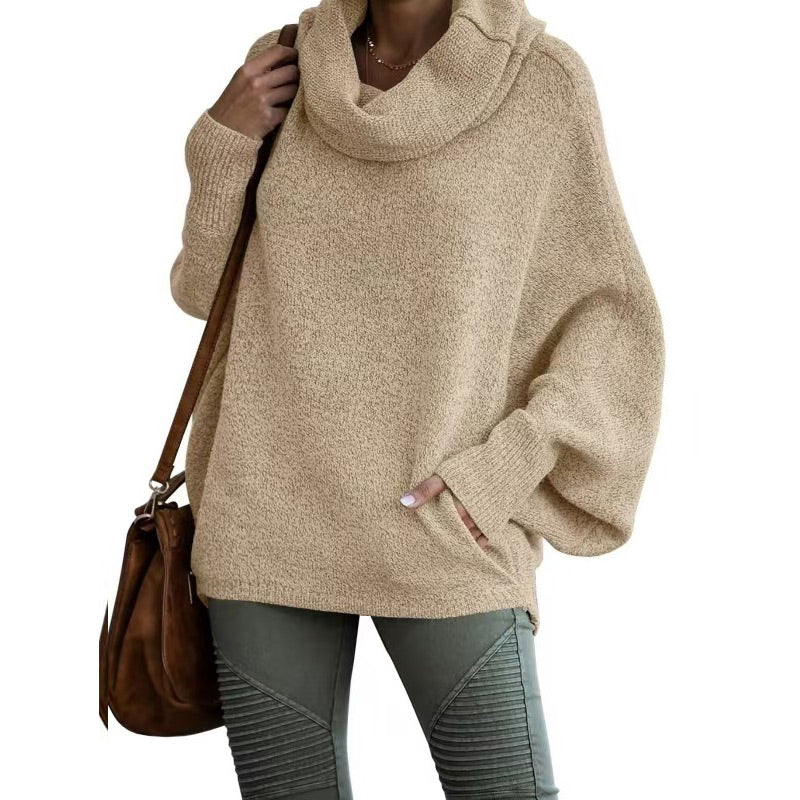 Apricotfarbener Rollkragenpullover mit – Lara