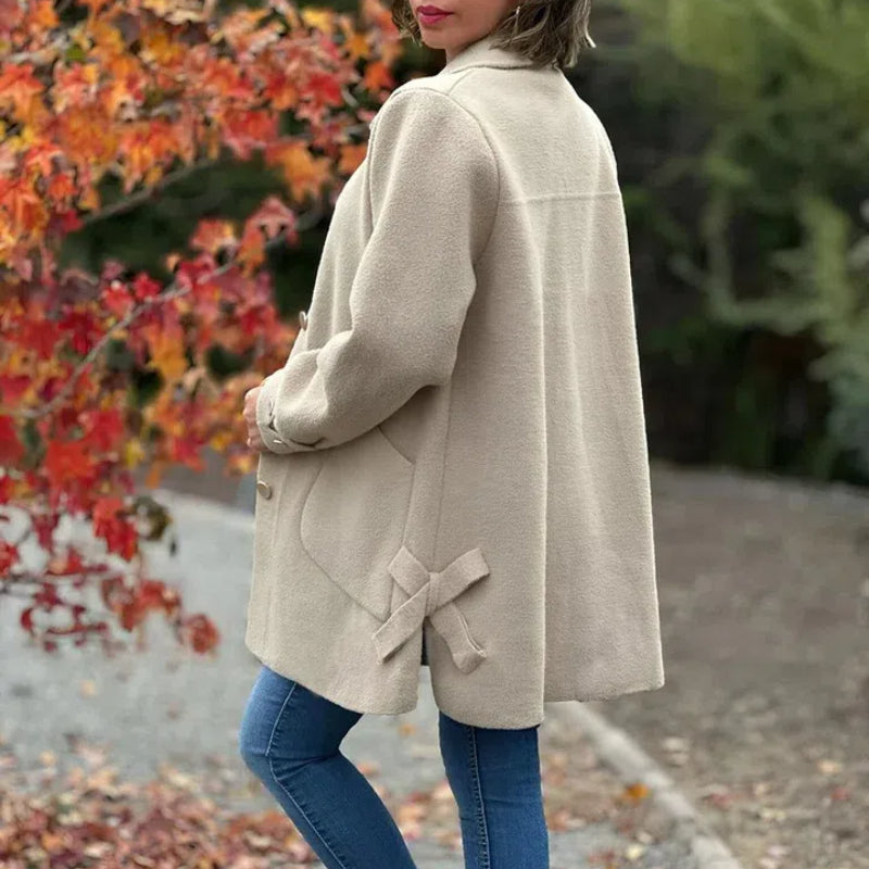 Apricotfarbener Einreihiger Mantel – Sophie