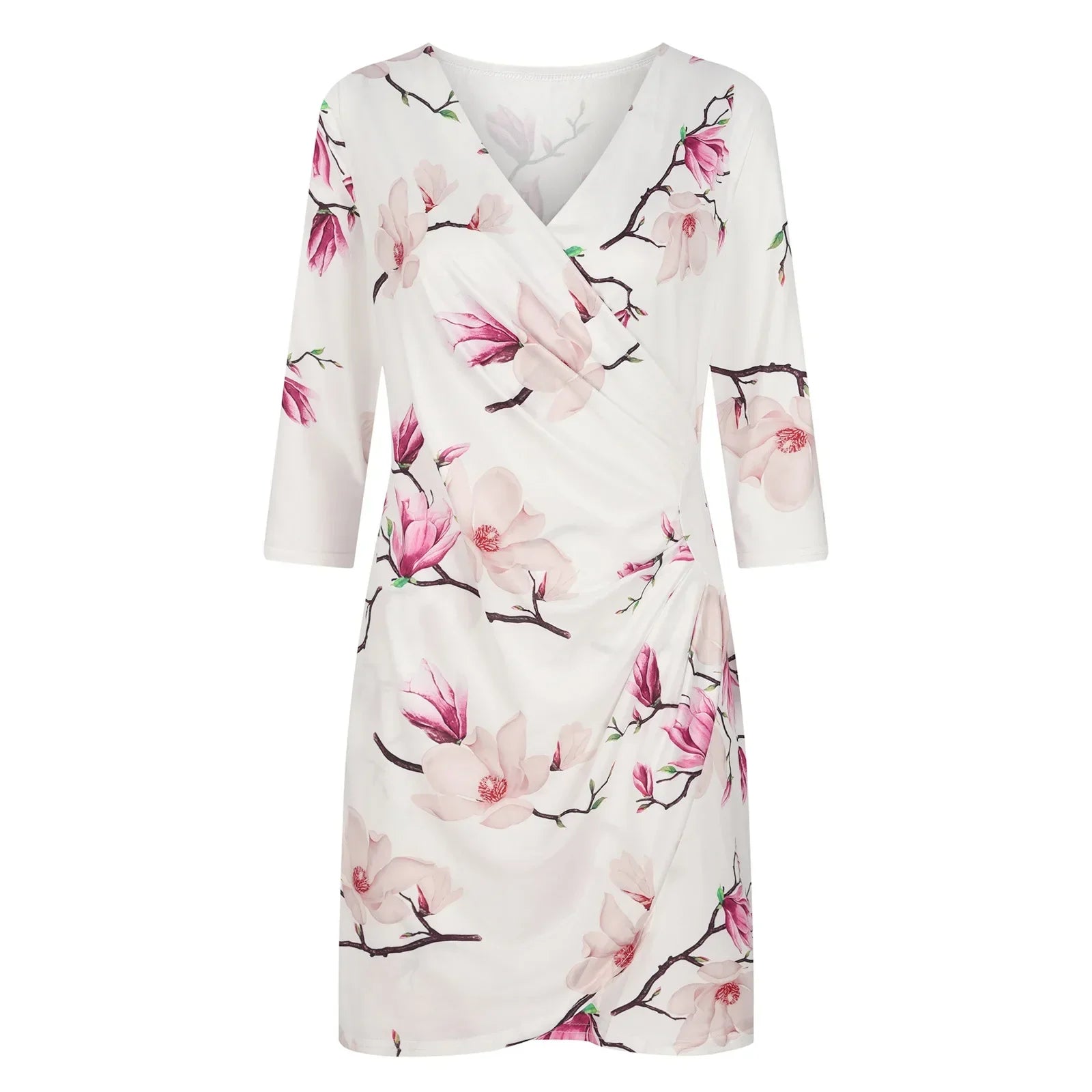 Rotes Kleid mit Blumenprint - Marisa