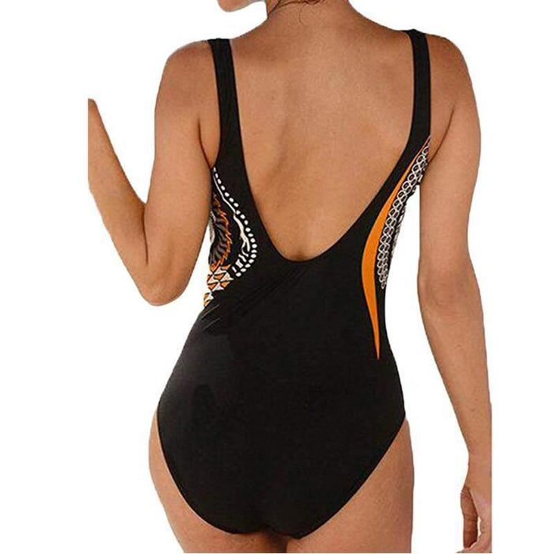 Marina | Retro Blauer Push-Up Badeanzug in Übergröße