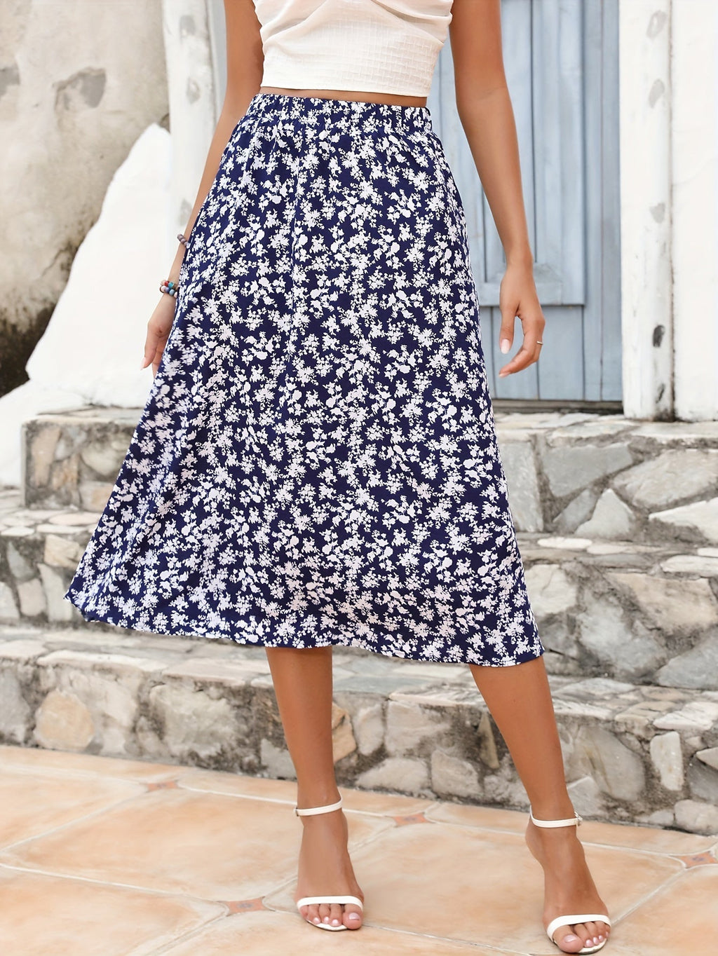 Chicer Bohemien Midi-Rock mit Taschen