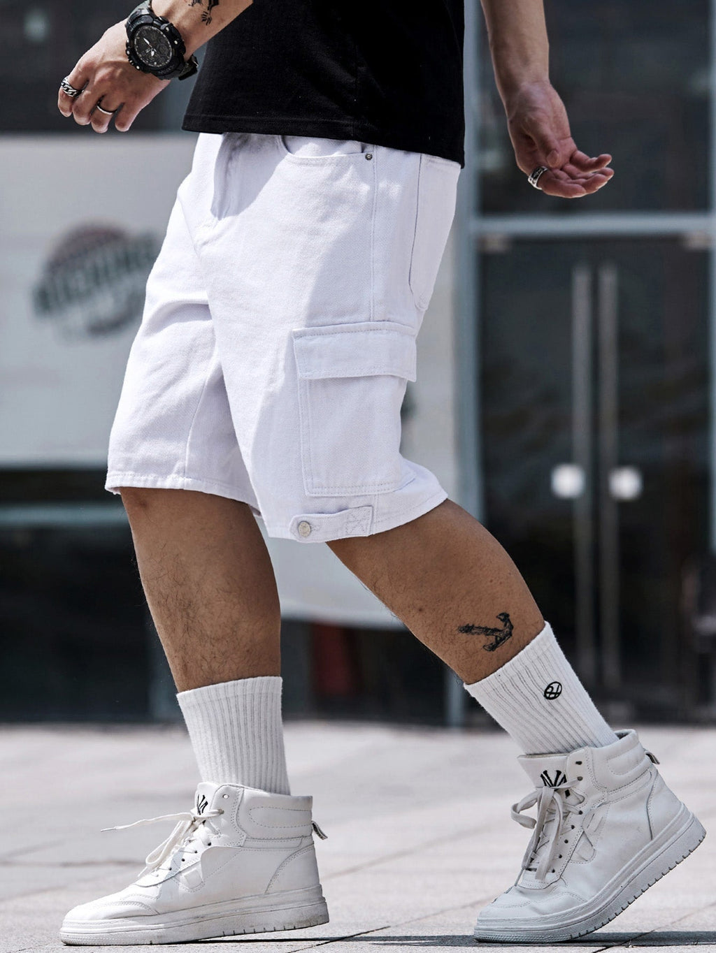 Stilvolle Weiße Denim-Shorts - Perfekte Passform mit Taschen