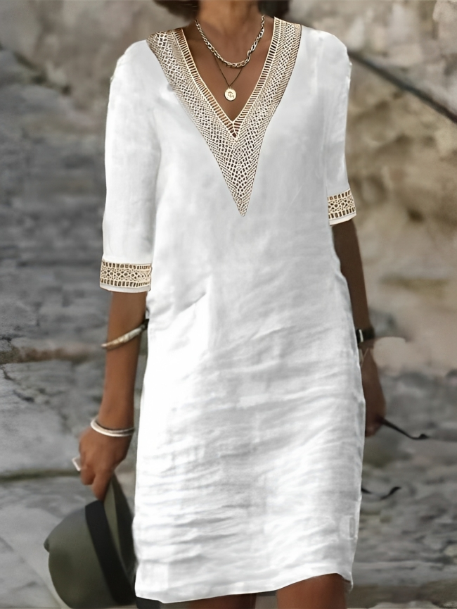 Schickes Damen Baumwoll-Leinen Kleid | Lässig & Atmungsaktiv