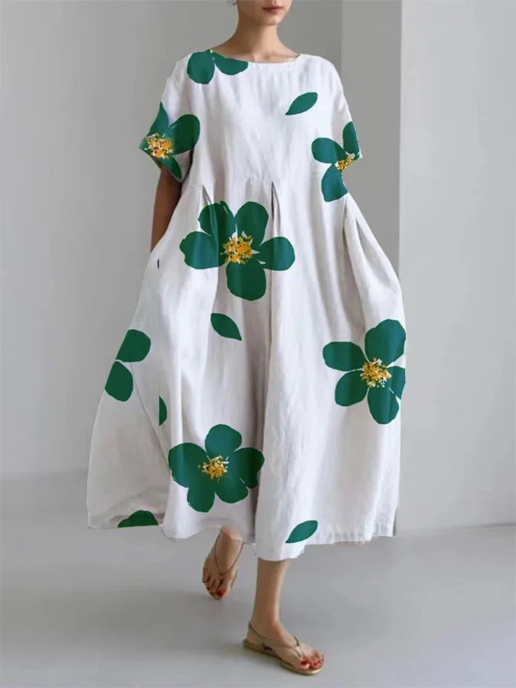 Frühlings-Sommer Blumenkleid: Lässig & Fließend