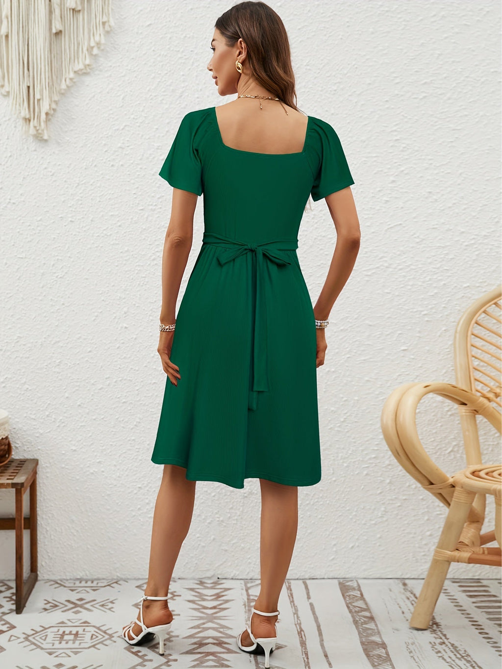 Chices Grünes Kleid mit Taschen - Perfekt für Frühling & Sommer!