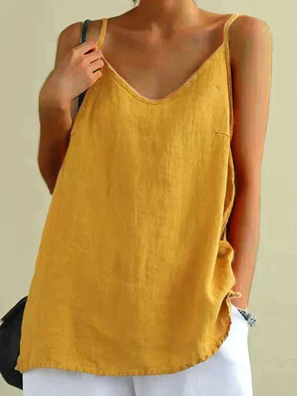Breezy Elegance: Sommerliches Leinentop