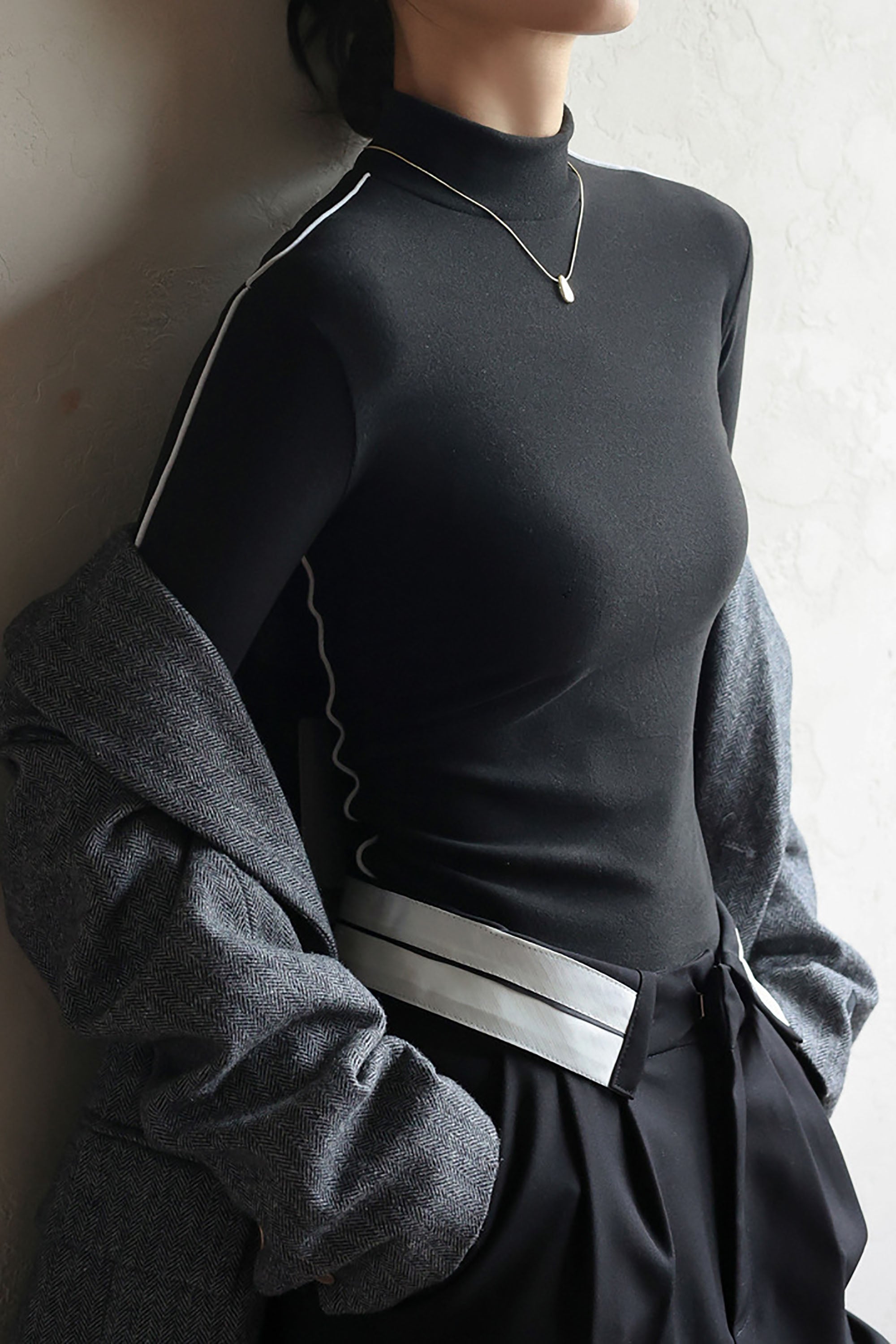 Warme halbhohe Rollkragenpullover mit langen Ärmeln
