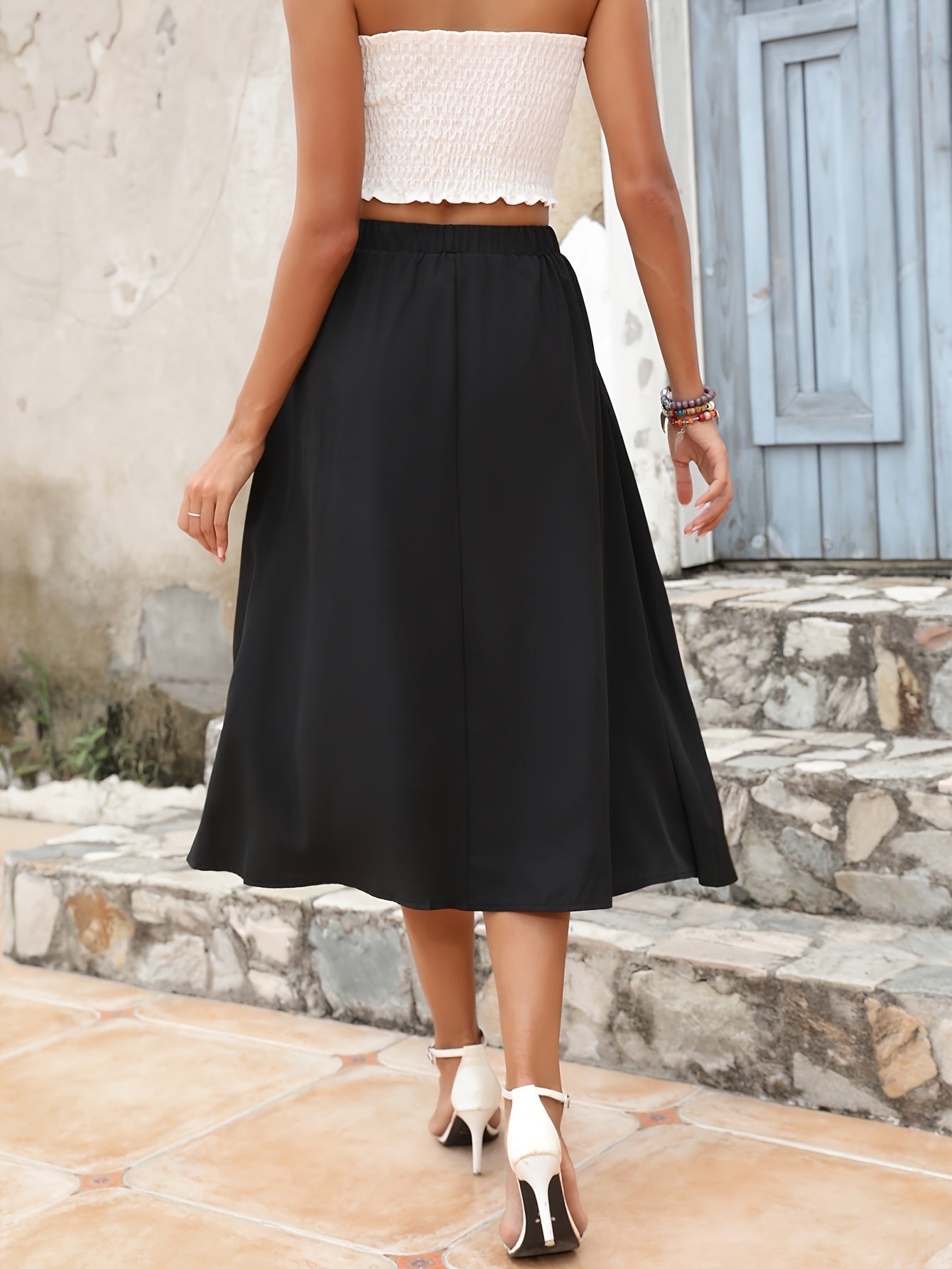 Chicer Bohemien Midi-Rock mit Taschen