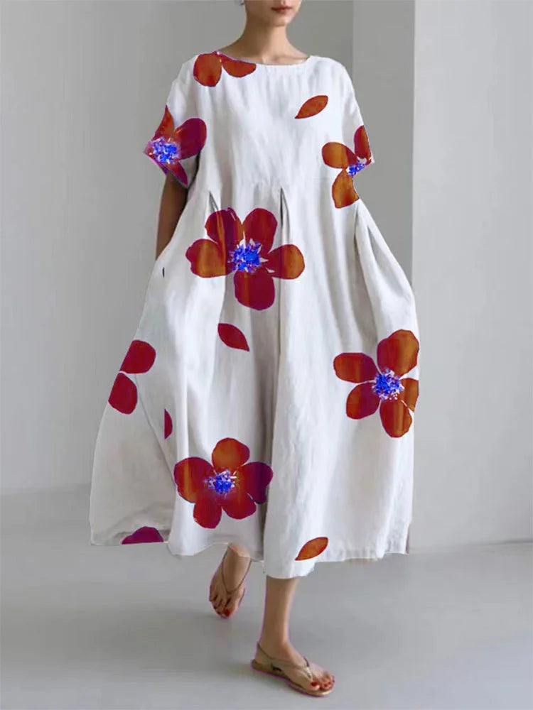 Frühlings-Sommer Blumenkleid: Lässig & Fließend