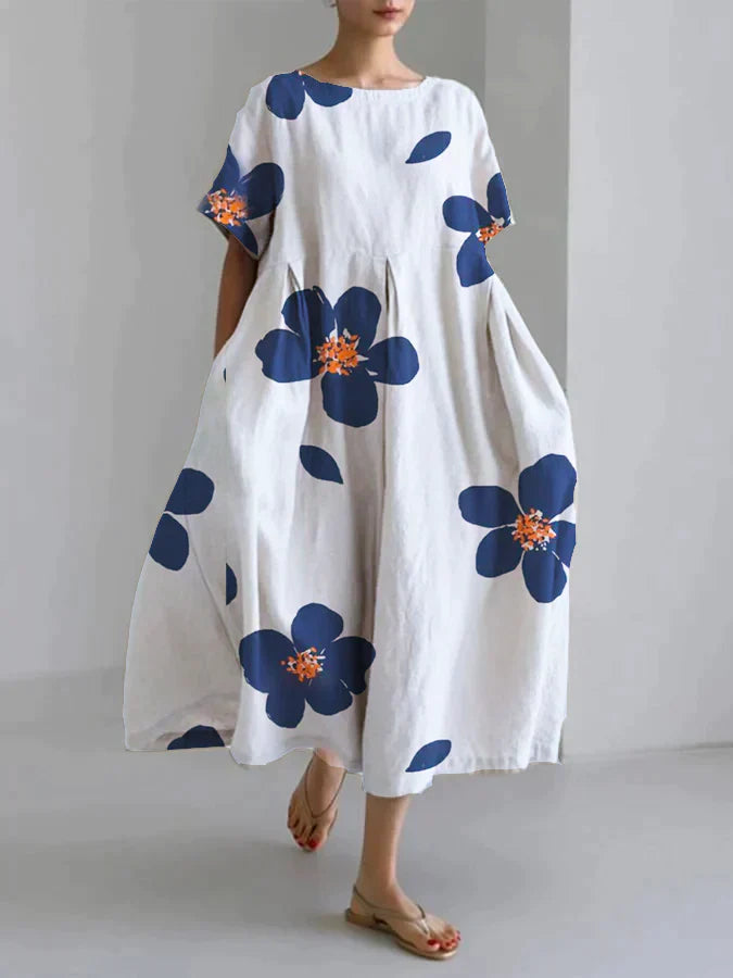 Frühlings-Sommer Blumenkleid: Lässig & Fließend